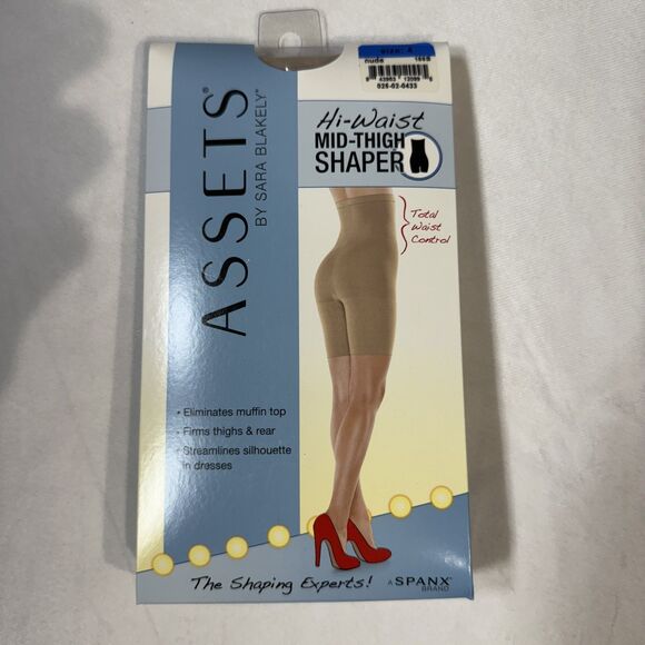 Spanx Assets Womens Hi-Waist Mid-Thigh Shaper Nude Color Size 4 NEW - Picture 1 of 5